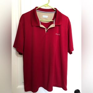 Columbia Omni Wick Red Short Sleeve Polo Shirt Men’s size XL Advance Evaporation